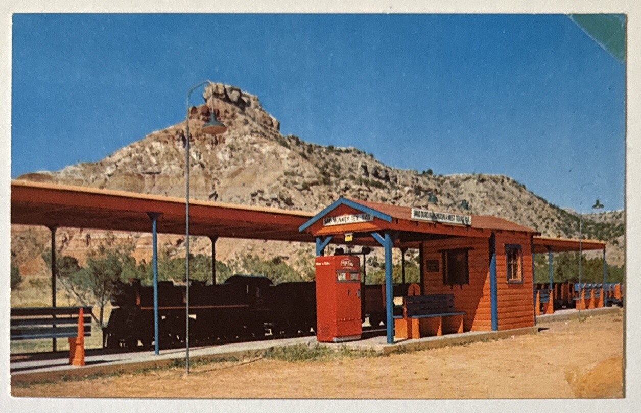 Railway Station Palo Duro Canyon Texas TX Vintage Postcard