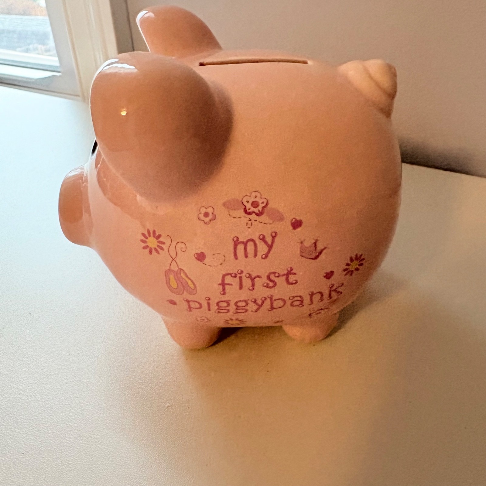bon bebe Pink My First Piggy Bank Piggybank Never Used
