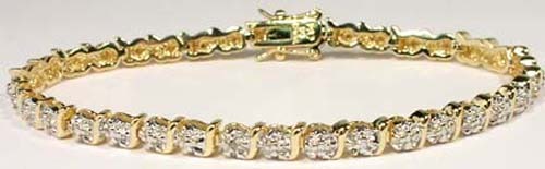 Diamond-Accent 18ktGP Bracelet Ancient Roman Star Splinters Greek Tears of Gods