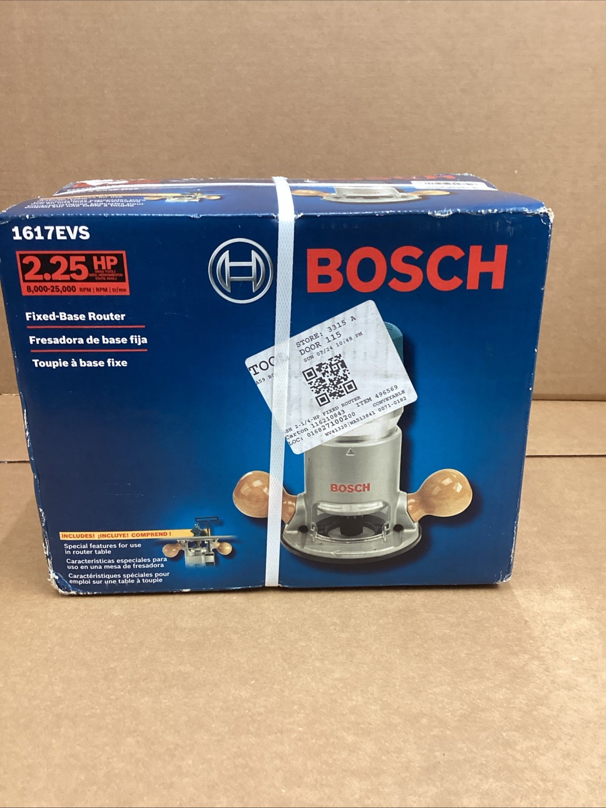Bosch 1617EVS 2.25 HP Electronic Fixed Base Router NEW