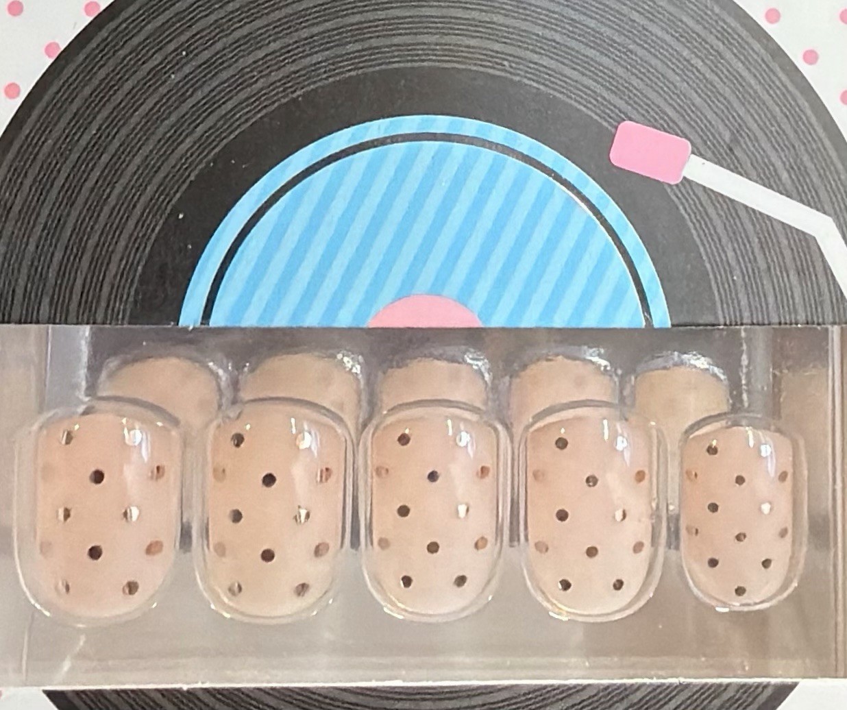 Red Aspen Press On Short Square Gold Dot Meet Sophia At The Sock Hop 🎺