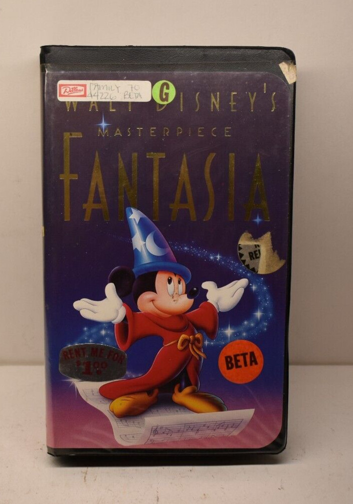 Walt Disney's Masterpiece Fantasia Betamax Tape Rental from Dillons Not VHS  H1