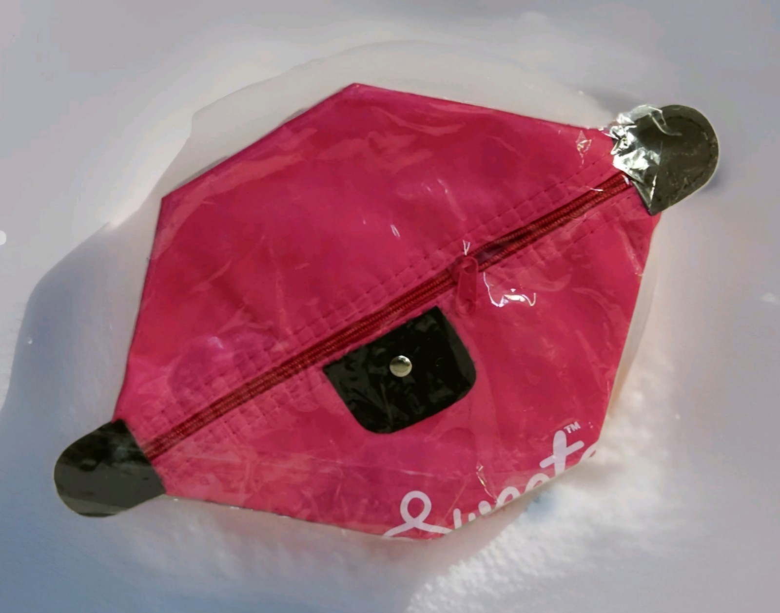 Trulieve Sweet Talk Gummies Pink And Brown Collapsible Zipper Cosmetic Stash Bag