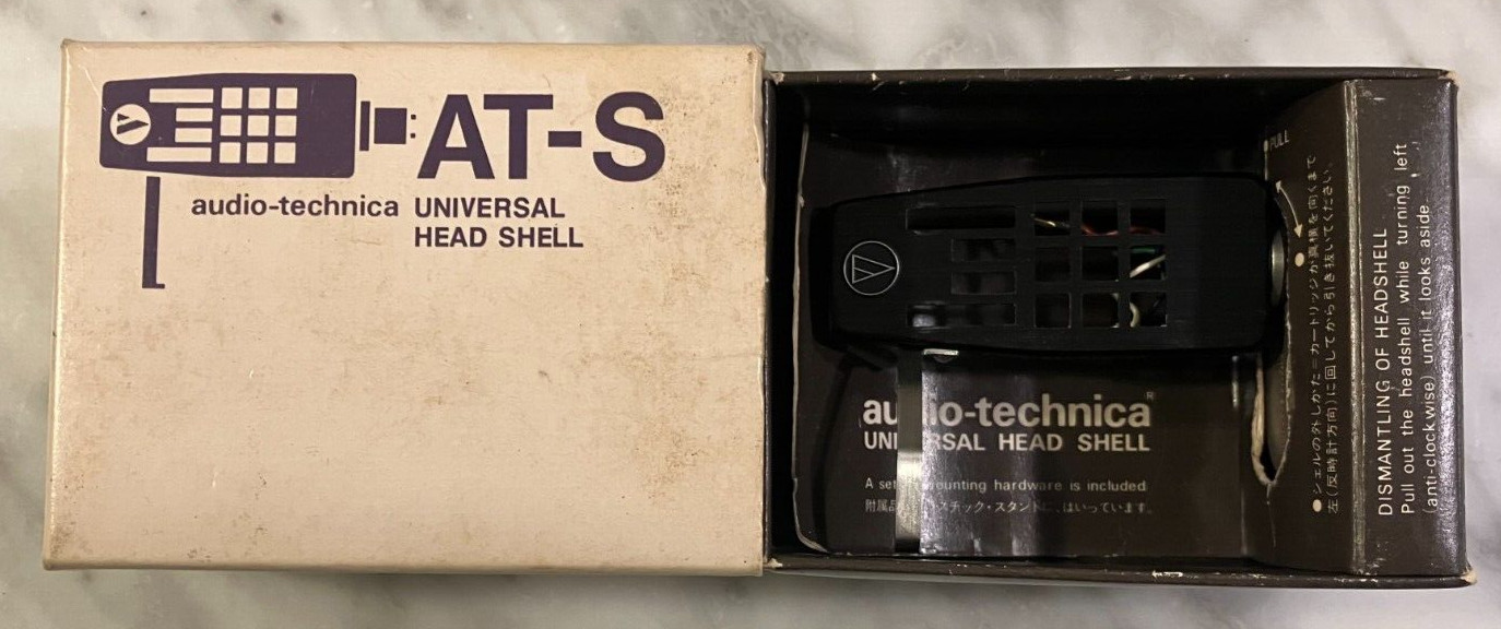 AUDIO TECHNICA AT-S UNIVERSAL HEAD SHELL HEADSHELL IN ITS ORIGINAL BOX :