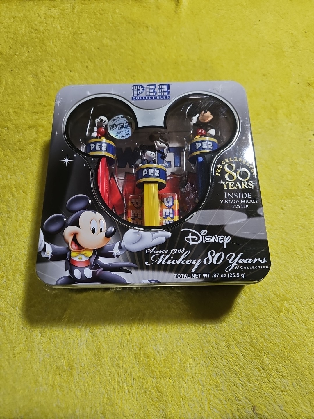 Pez Disney Mickey Mouse 80th Year Collectible Dispensers New Collectors Tin Set