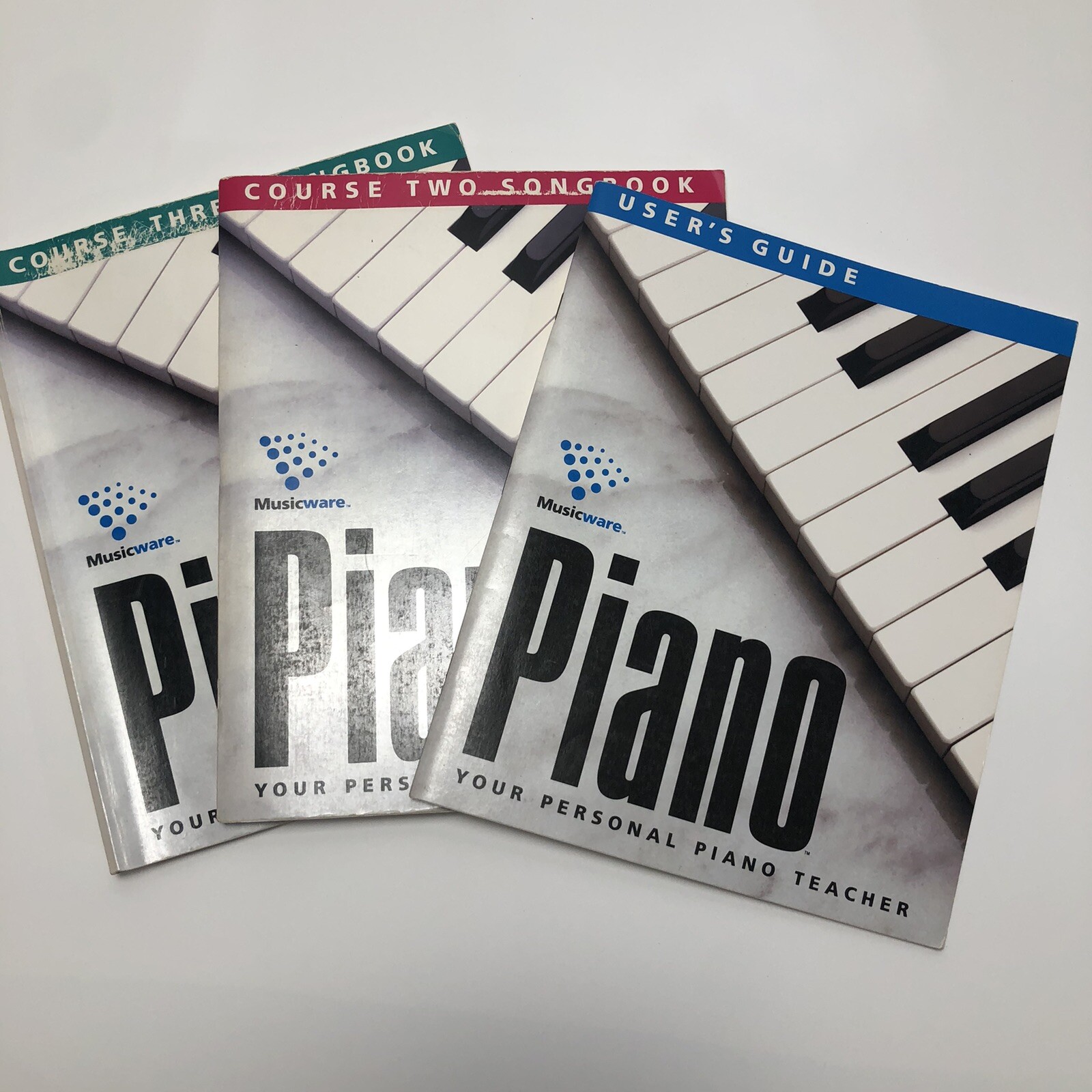 1994  Musicware Piano User Guide Course two Course Three 3 book set Sheet music