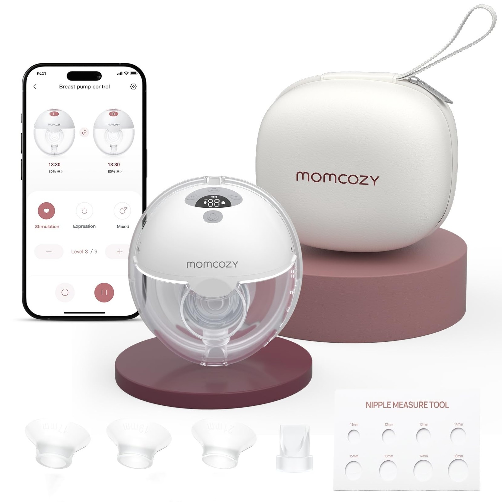 Pump Breast APP Controlled 24mm Flange Portable Lightweight Momcozy Wearable