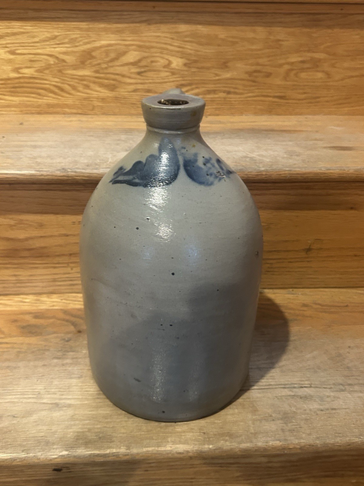 Antique Blue Decorated Stoneware Jug