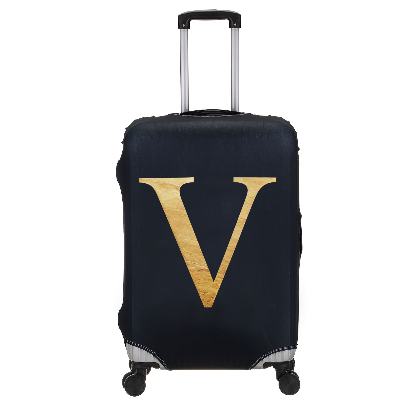 Letter-V Luggage Cover, Suitcase Covers Fits 22-24 Inch Suitcase, Black