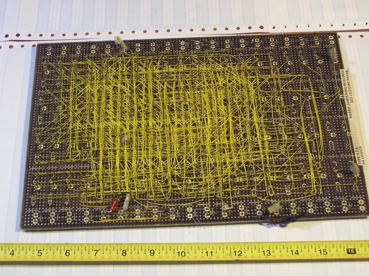 Vintage IBM System/370 Wire-Wrap Backplane Panel – Mainframe Logic Board – Tech