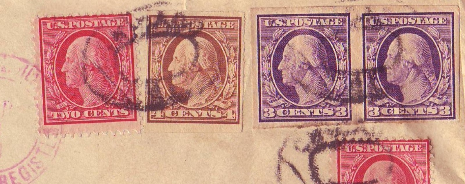 345 PAIR & 346 SINGLE - RARE IMPERFS on 1910 ILLINOIS to TEXAS - REG Cover !!