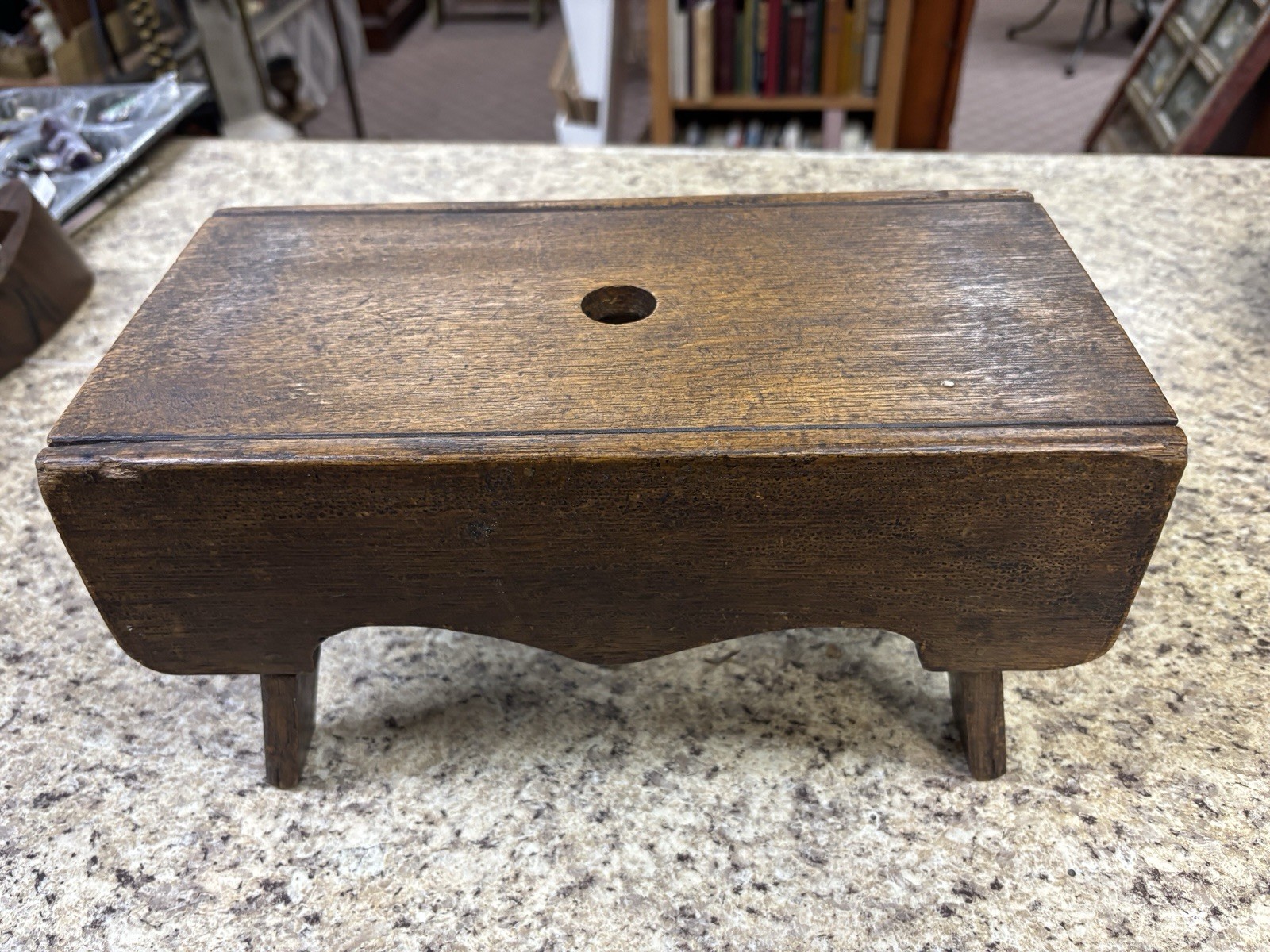 Antique Wooden Cricket Stool Bench Farm Foot Stool.  12x6x6" Roughly.