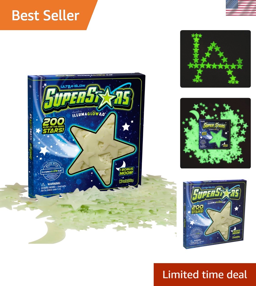 Glow in The Dark Stars - Includes Installation Material and Star map, 200 Glo...