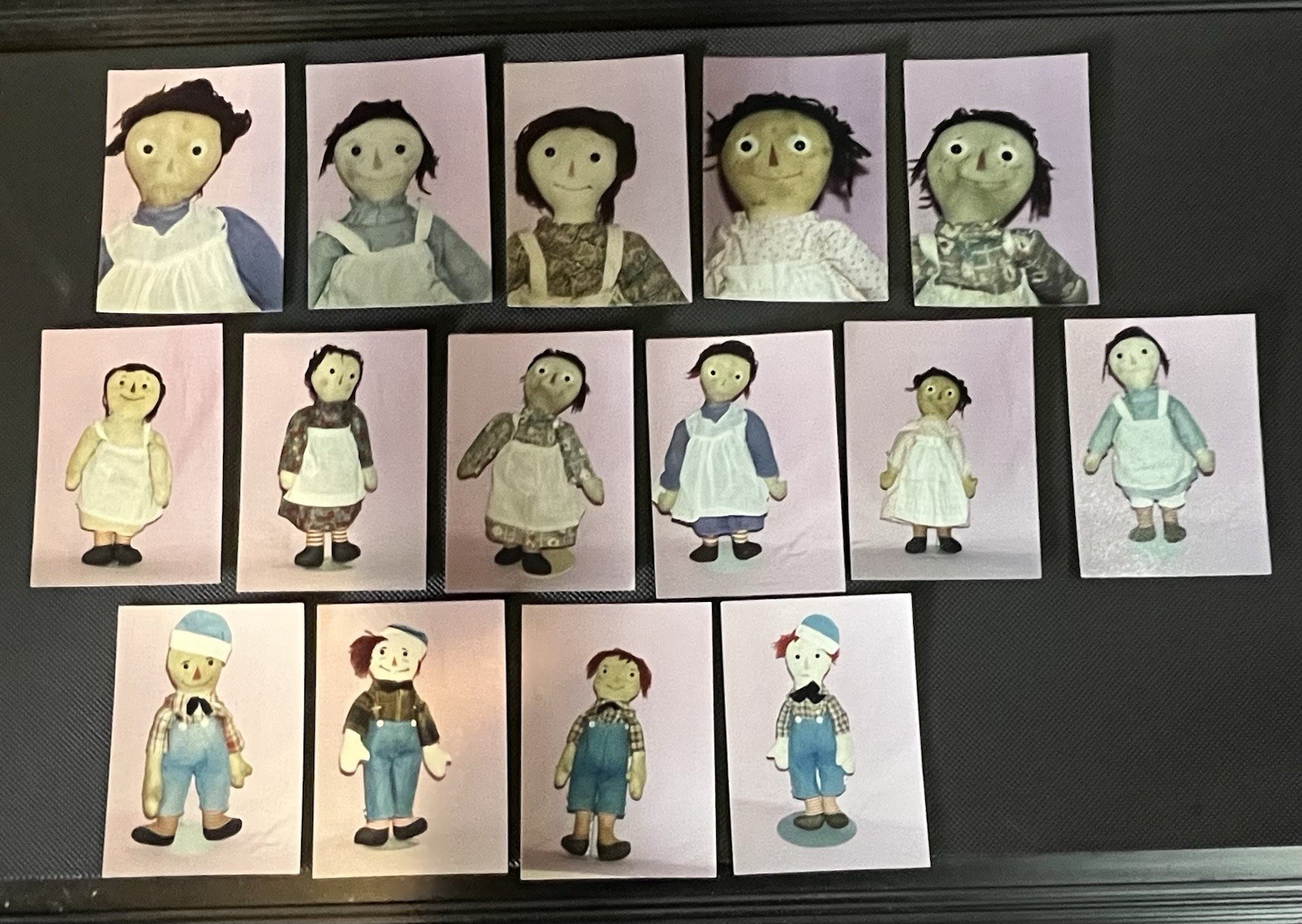 15 Photographs of Early Vintage Raggedy Ann & Andy Dolls Volland