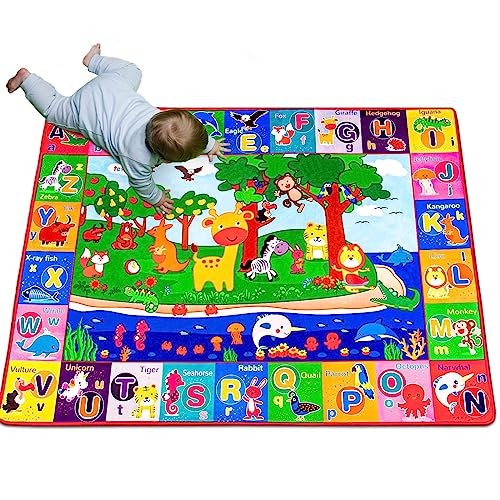  Baby Cotton Play Mat, Crawling Mat for Floor Mat Large Super Soft, Extra 