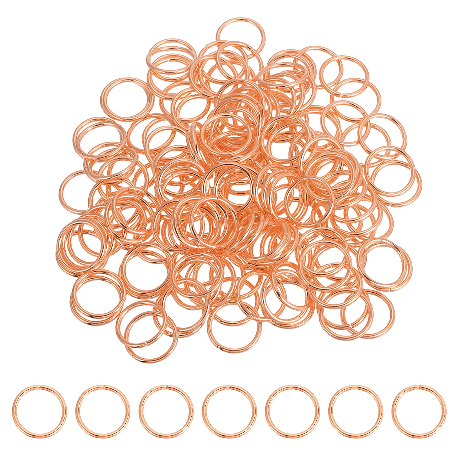 200 Pcs Open Jump Rings, 20mm Split Metal Ring 2mm Thick Connect, Rose Gold