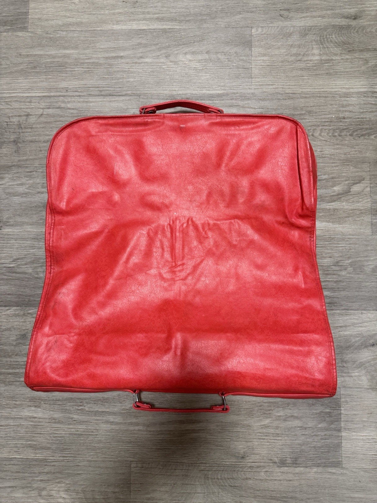 American Tourister Escort Garment Bag Vintage Red Faux Leather Good Condition