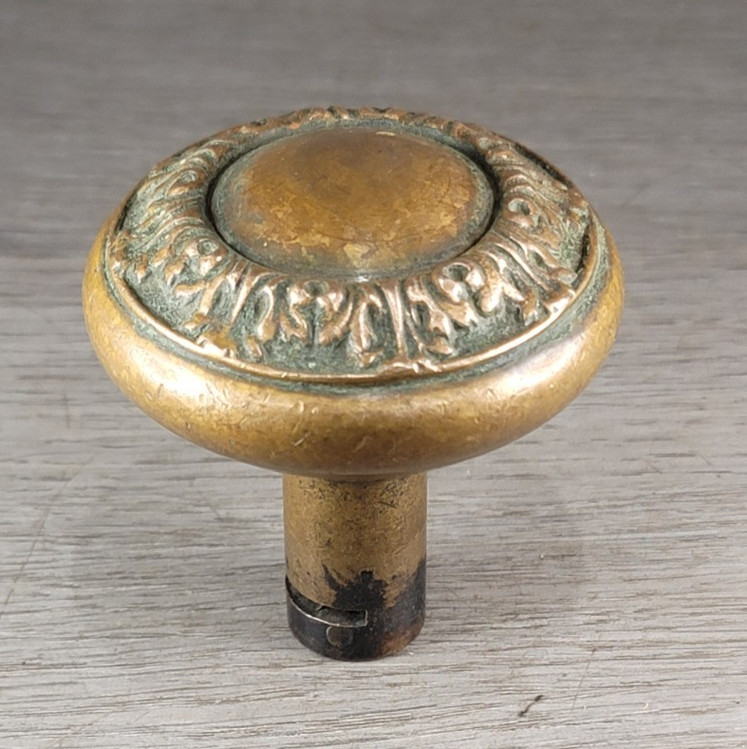 Antique Door Knob Cast Bronze 2 3/8" Diameter