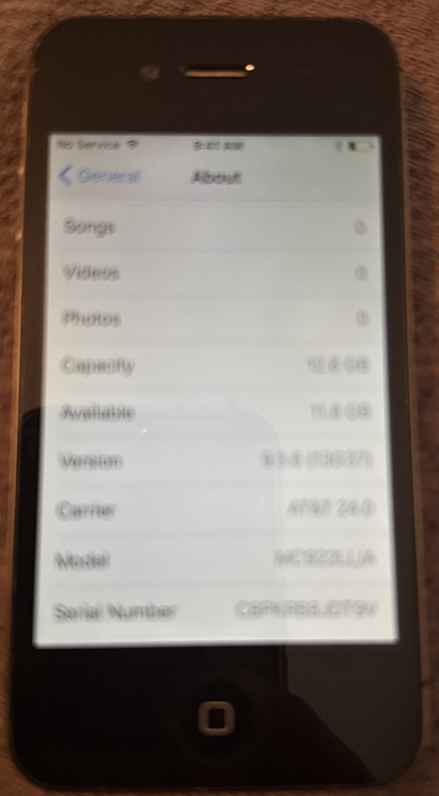 iPhone 4s Black (ATT) A1387 (GSM CDMA) 16GB Very Good Used IOS 9.3.6 Button