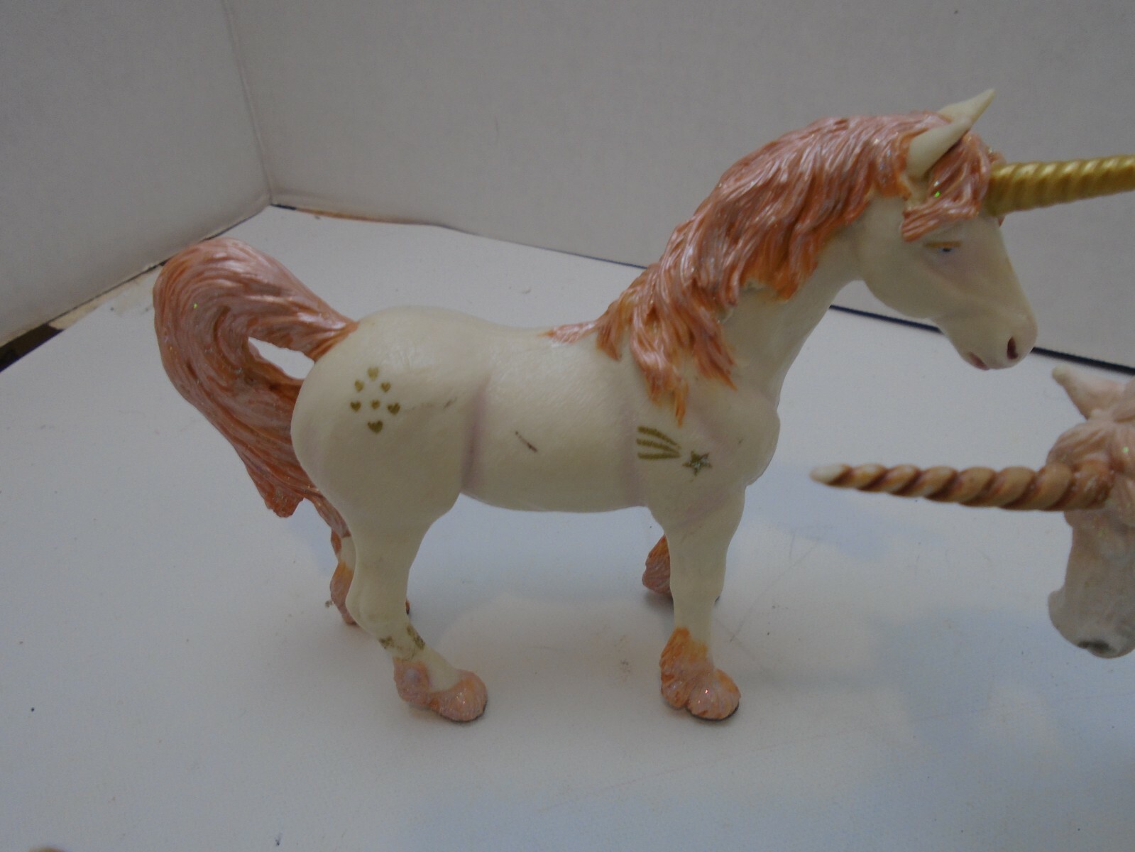Horse Figure Lot 3 Unicorn Fairy Horse  Papo Pink  Glitter 2002 2009 2010