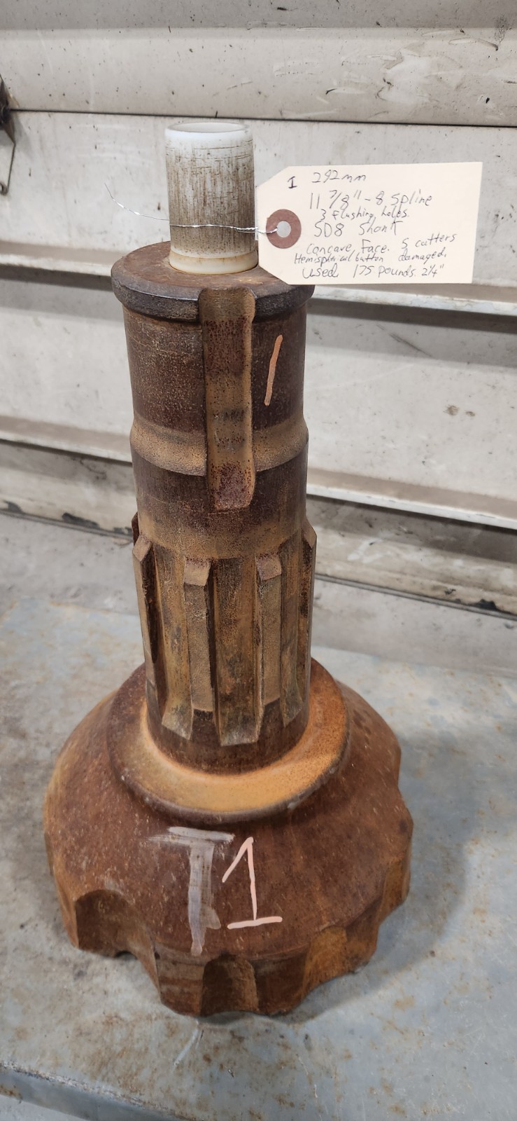 DTH Down The Hole Hammer Bit 11-7/8" SD8 Shank Used