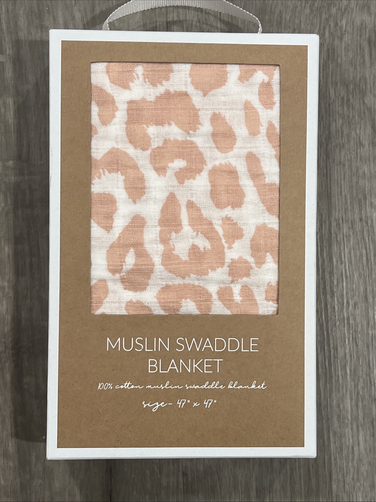 Mud Pie Pink Leopard Print Muslin Swaddle Baby Blanket 47 X 47 Oversized New