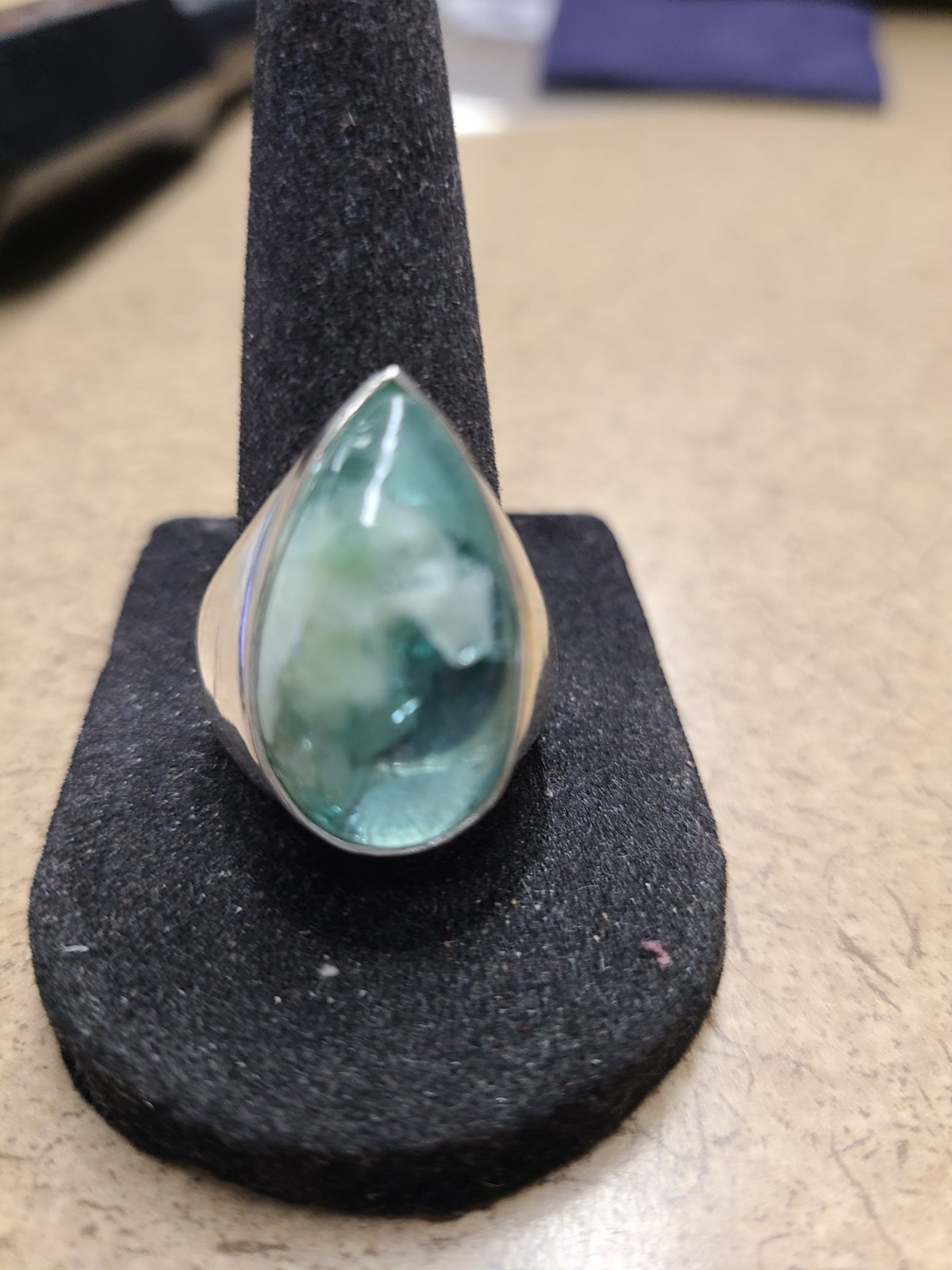 Sterling Silver Fluorite Ring Size 9.5