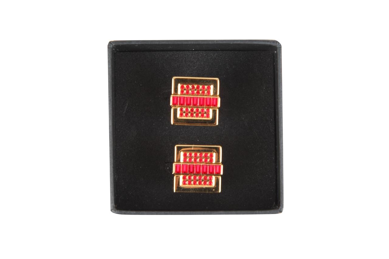 BILLIONAIRE Italian Couture Men's Cufflinks Brass EP0285 Red Stones