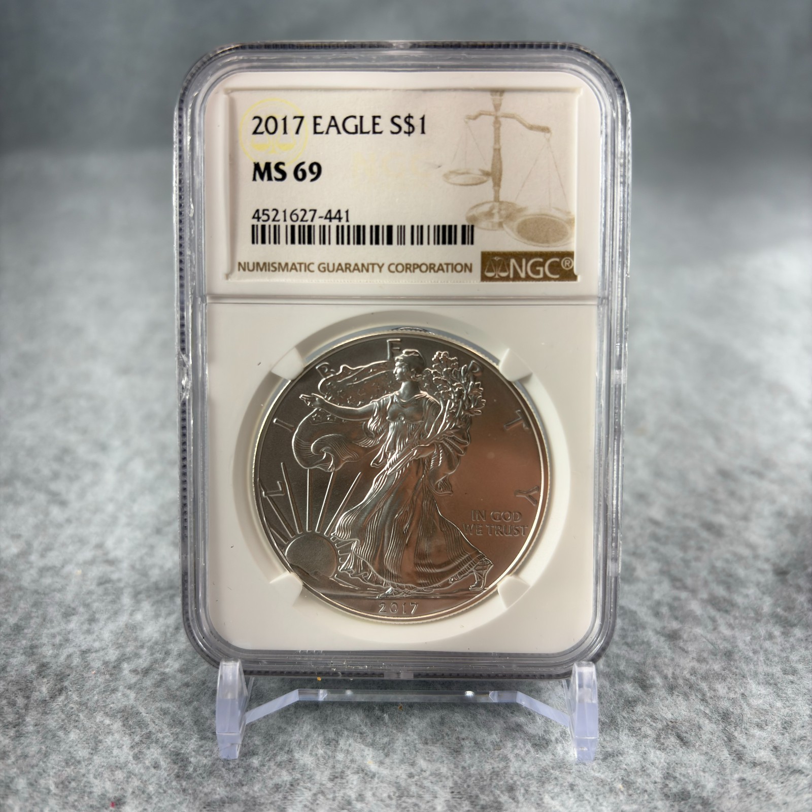 2017 Silver Eagle MS-69 NGC Brown Label