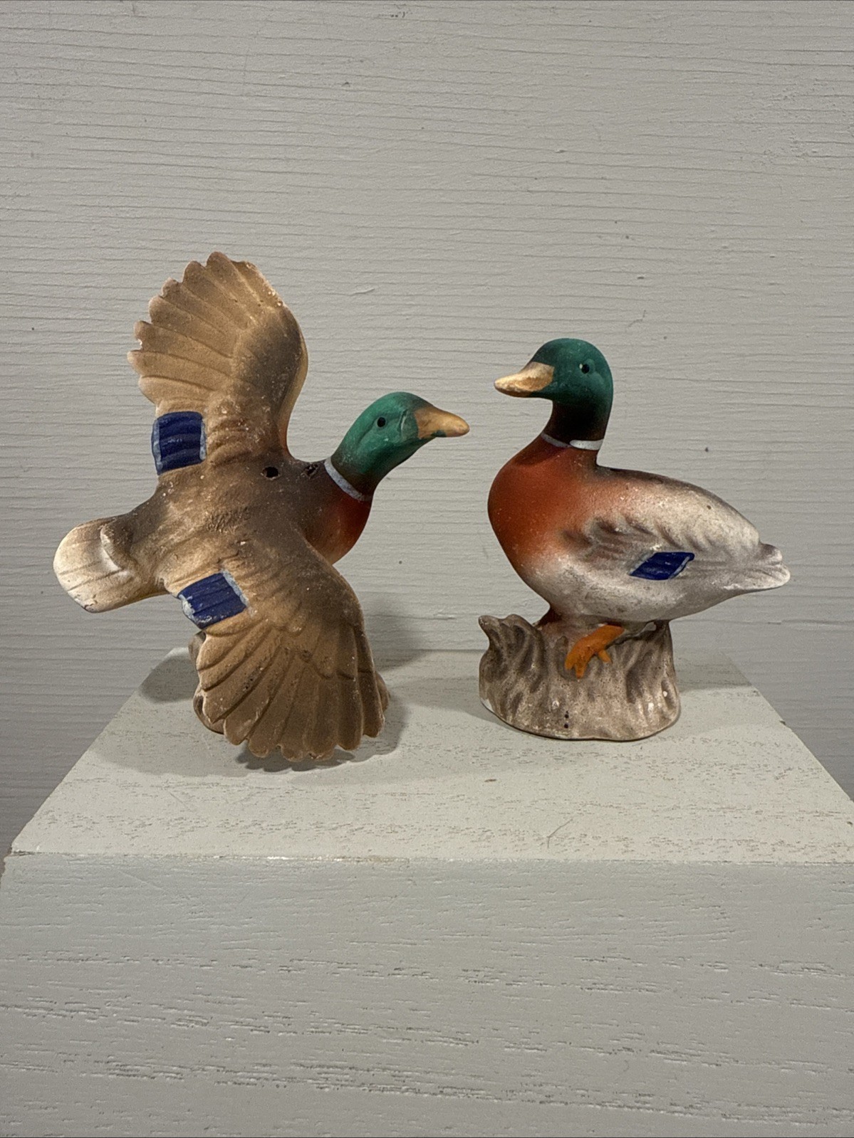 Vintage Bisque Enesco Mallard Ducks Salt & Pepper Shakers, Made in Japan
