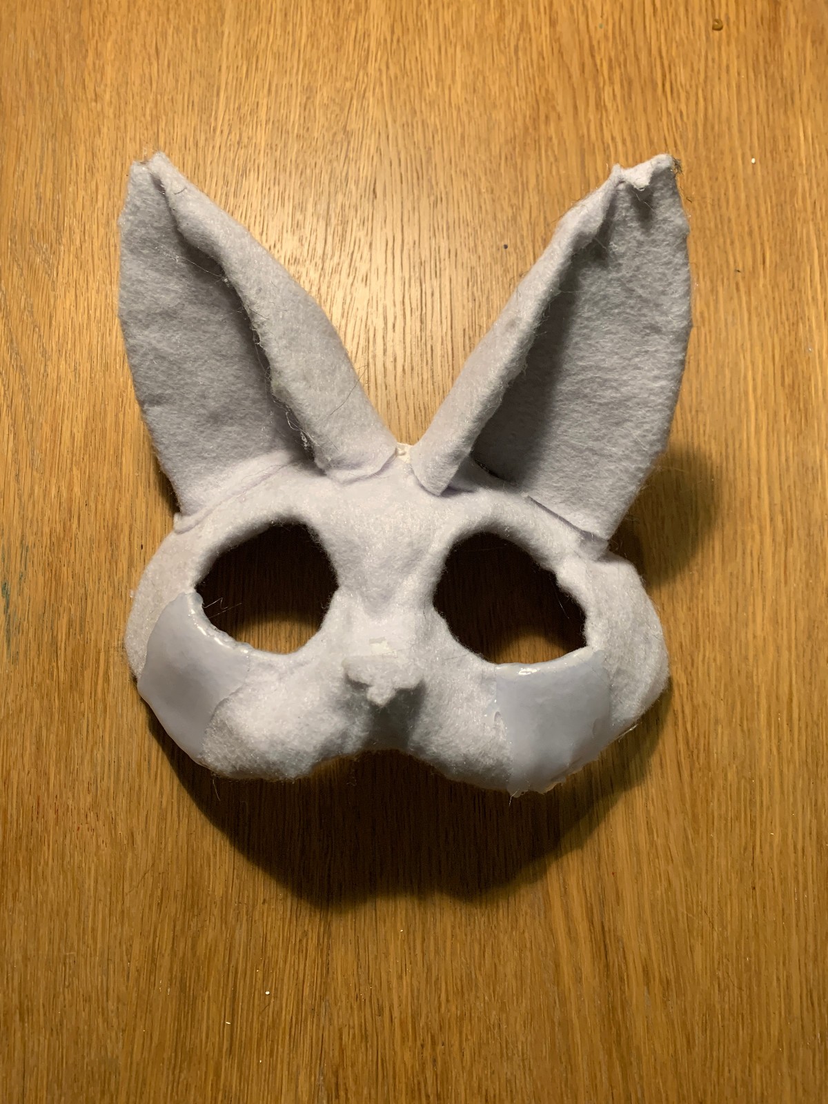 therian mask - premade base - white rabbit - faux fur