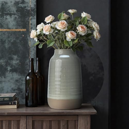 Ceramic Vase Flowers Vase Decorative Crackled Double Glaze Vase for Pampas 