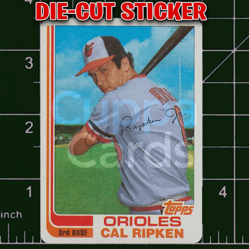 Cal Ripken Jr, 1982 Topps Traded Rookie Card RC #98T | Die-Cut Replica Sticker