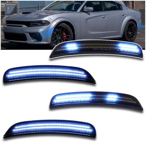 Dynamic LED Side Marker Lights Compatible with 2015-2024 Dodge Charger Ice Blue