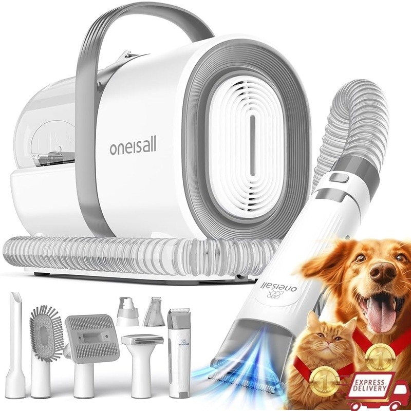 7 in 1 Pet Grooming Kit Vacuum Dog Clippers Nail Grinder Quiet Easy Clean New