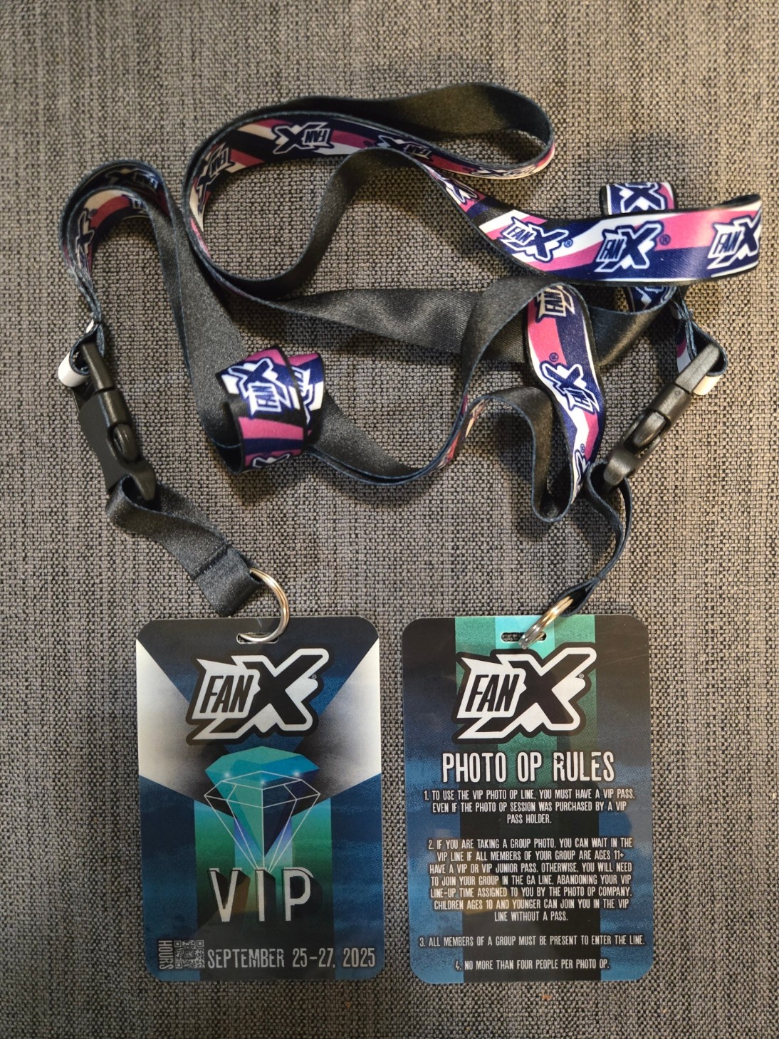 2X FanX Salt Lake City Comic Con Convention 2025 VIP Passes w/ Lanyards