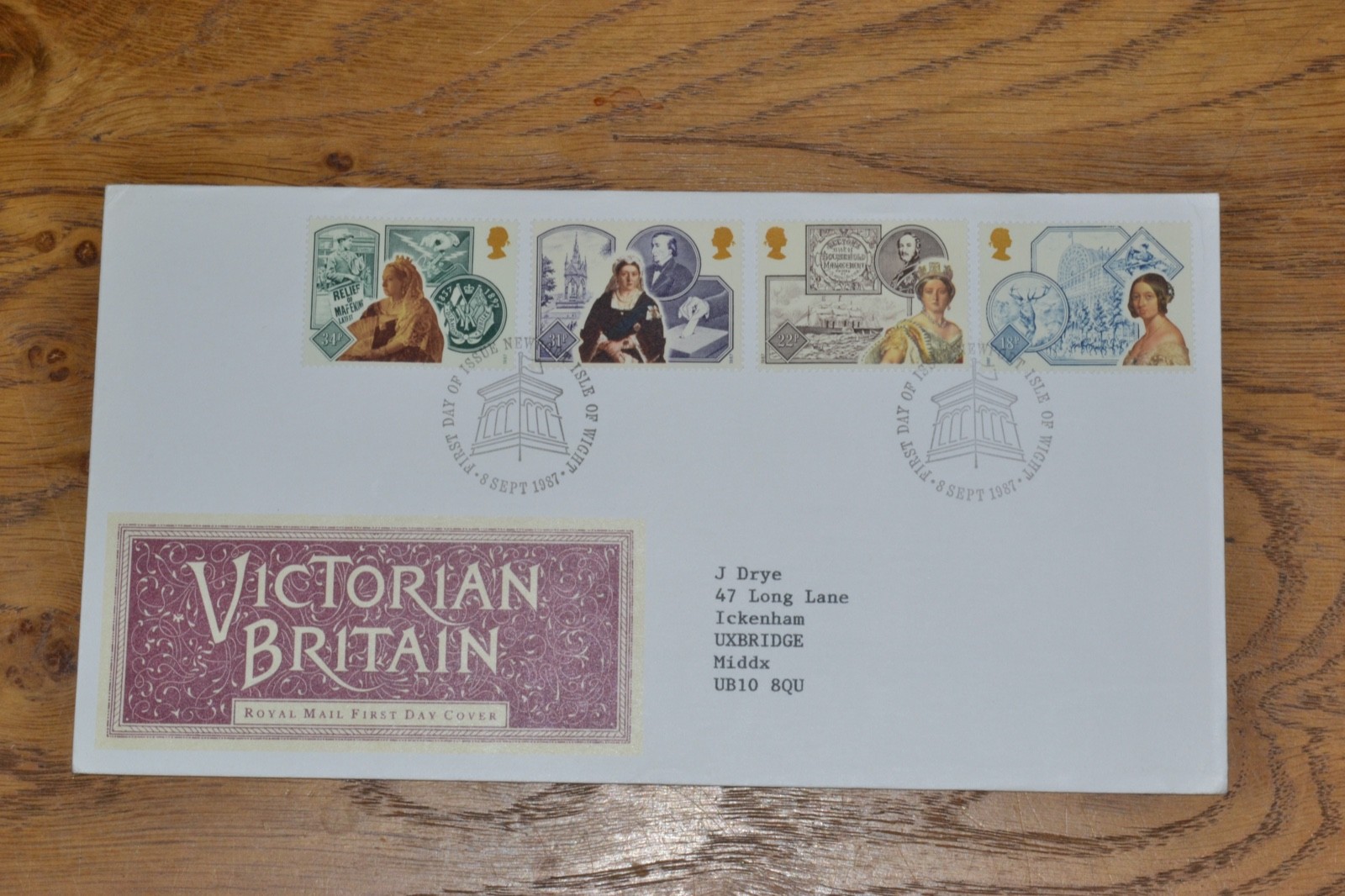 September 1987 Royal Mail First Day Cover; Victorian Britain; Isle of Wight