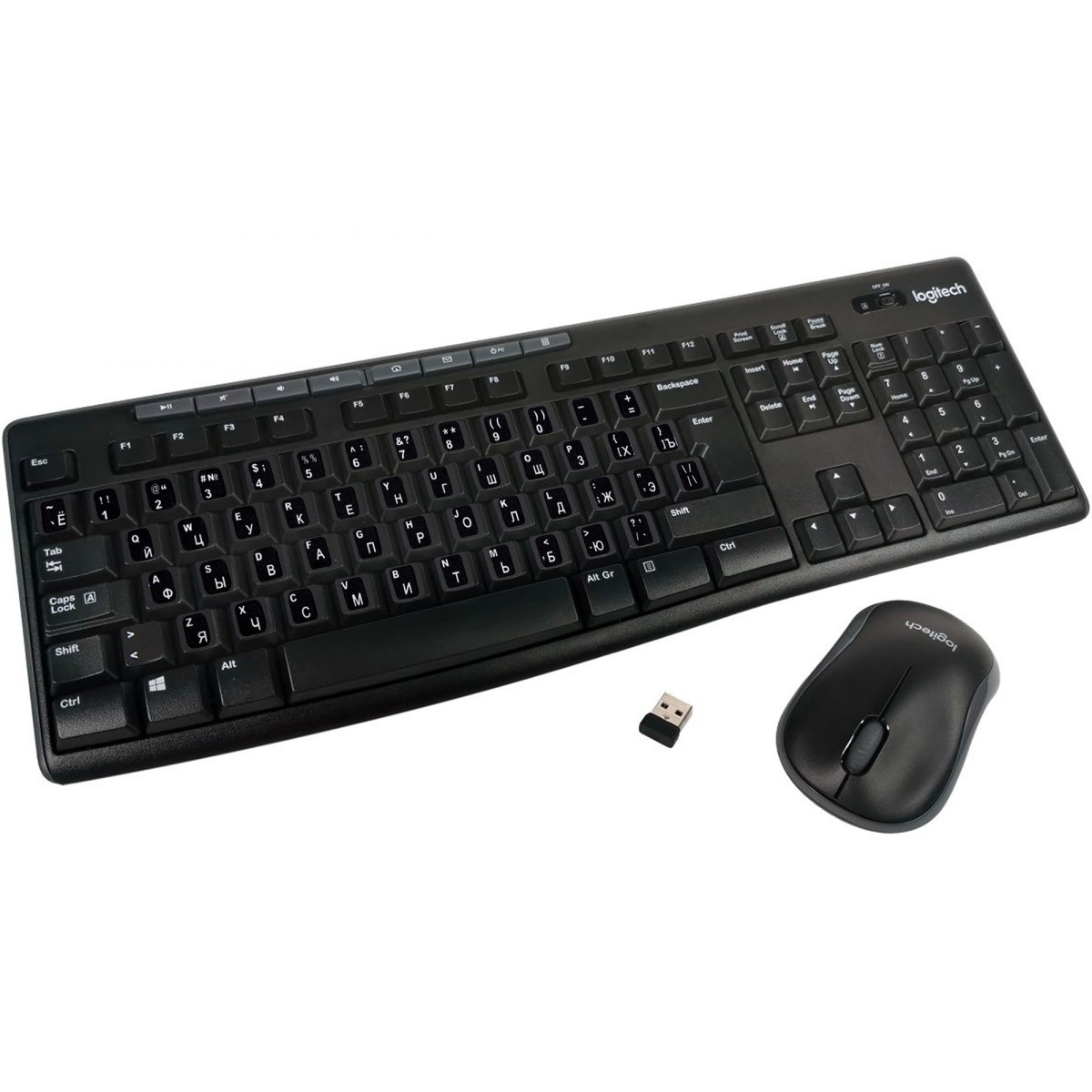 Logitech Mk270 Kit Mouse And Keyboard Wireless + Adhesives Layout Russian Ru _
