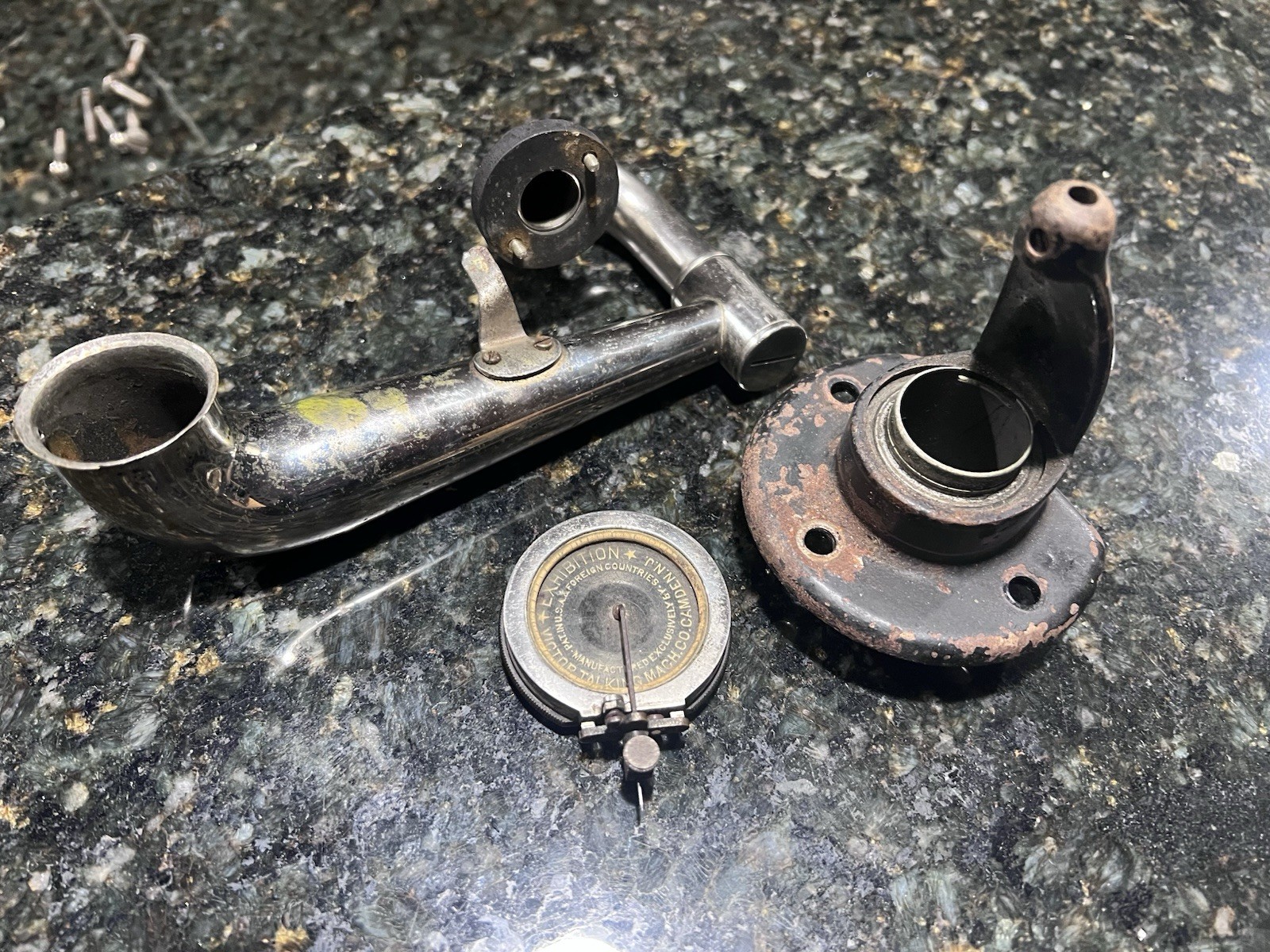 Vtg VICTOR Victrola TONE ARM BRACKET REPRODUCER Talking Machine Part Lot VV-vIII