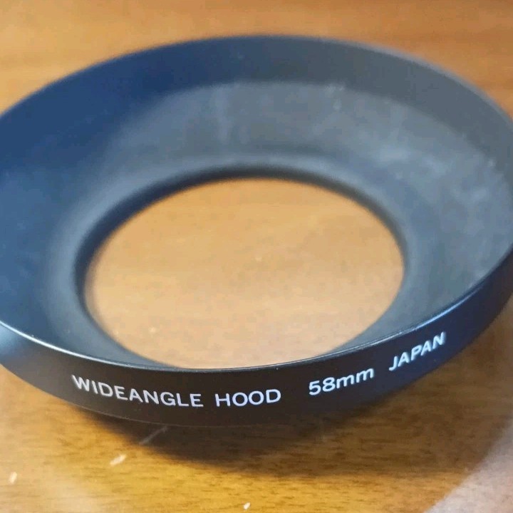 58mm Metal Wide Angle Lens Hood Screw-In Made in Japan Camera Lens Shade