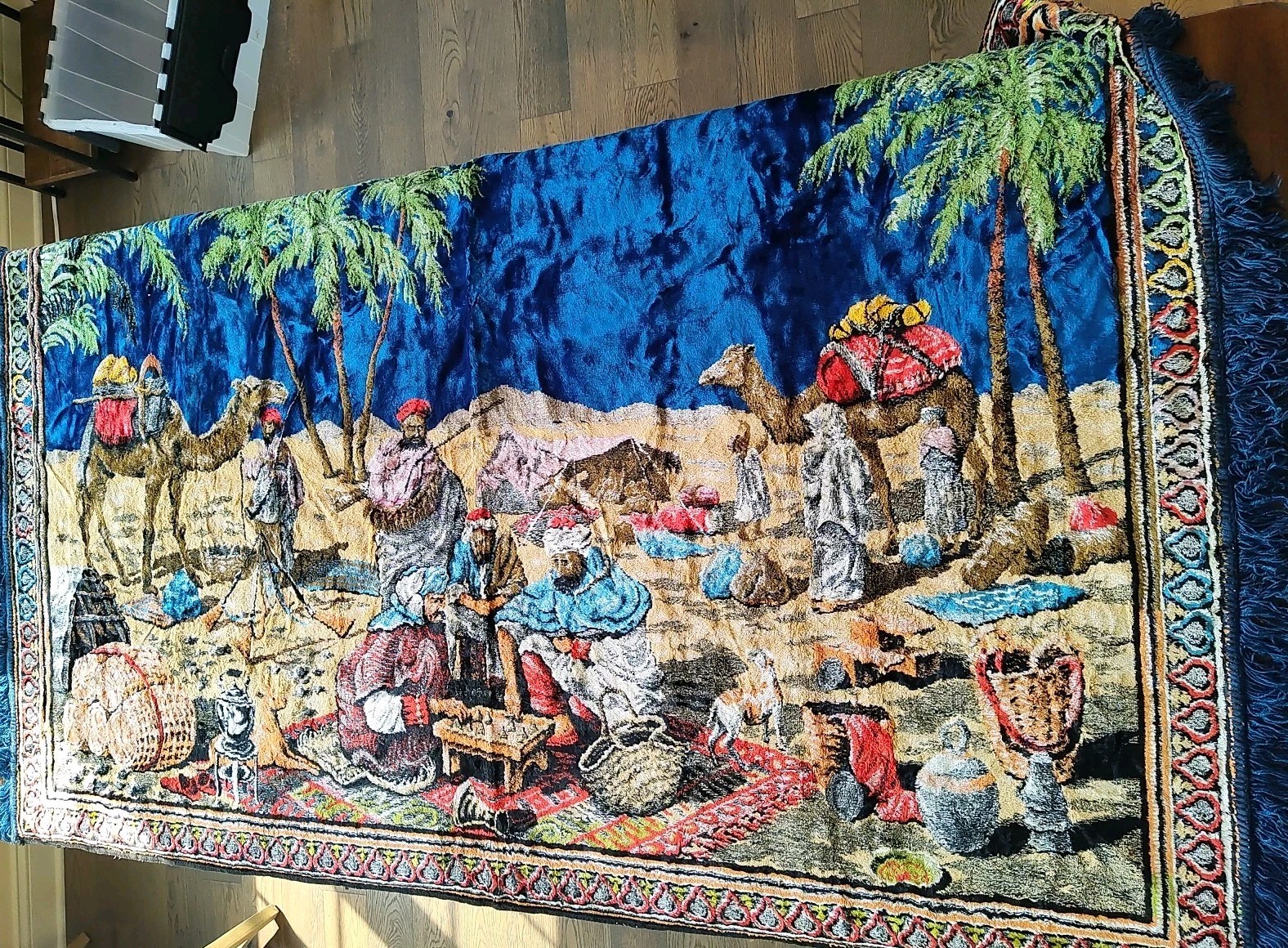 Oasis Camel Middle Eastern Wall Tapestry Large Hanging 36”x73” Rug Camp Palm Tre