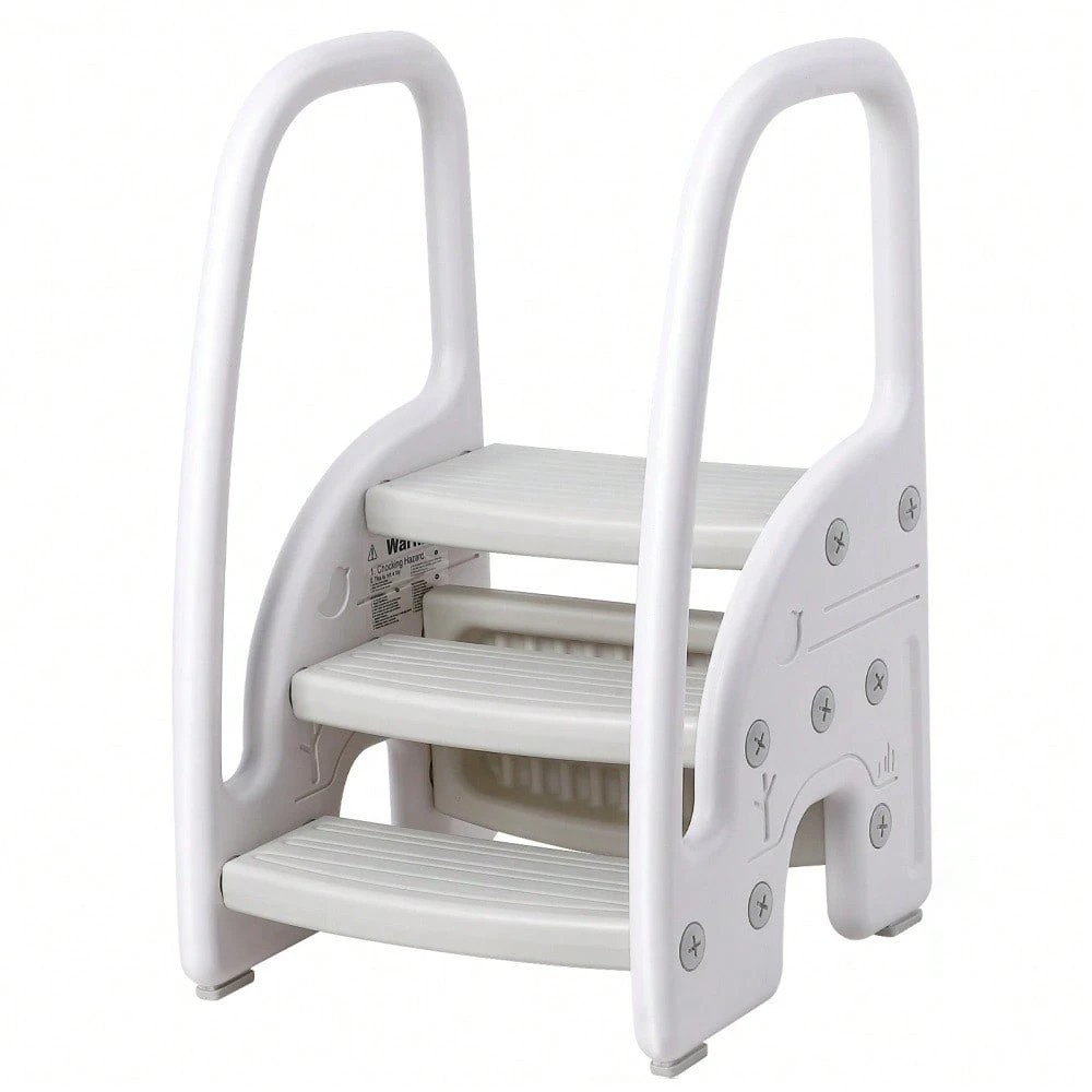 3 Step Stool for Toddlers Kids Bathroom Sink Kitchen Potty Training NonSlip Grey