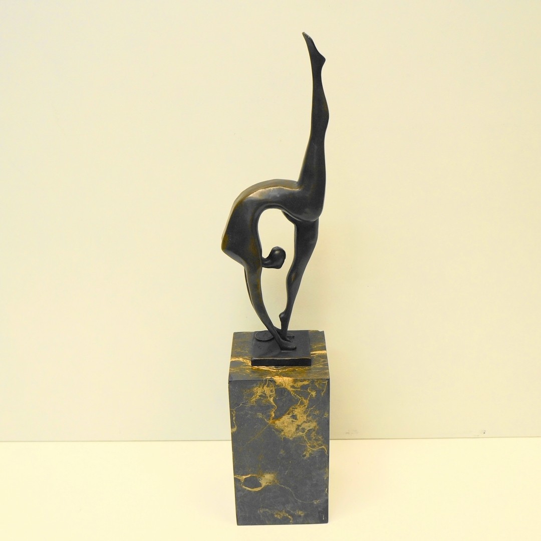 Statue Sculpture Dancer Sexy Pin-up Modern Style Bronze Signed