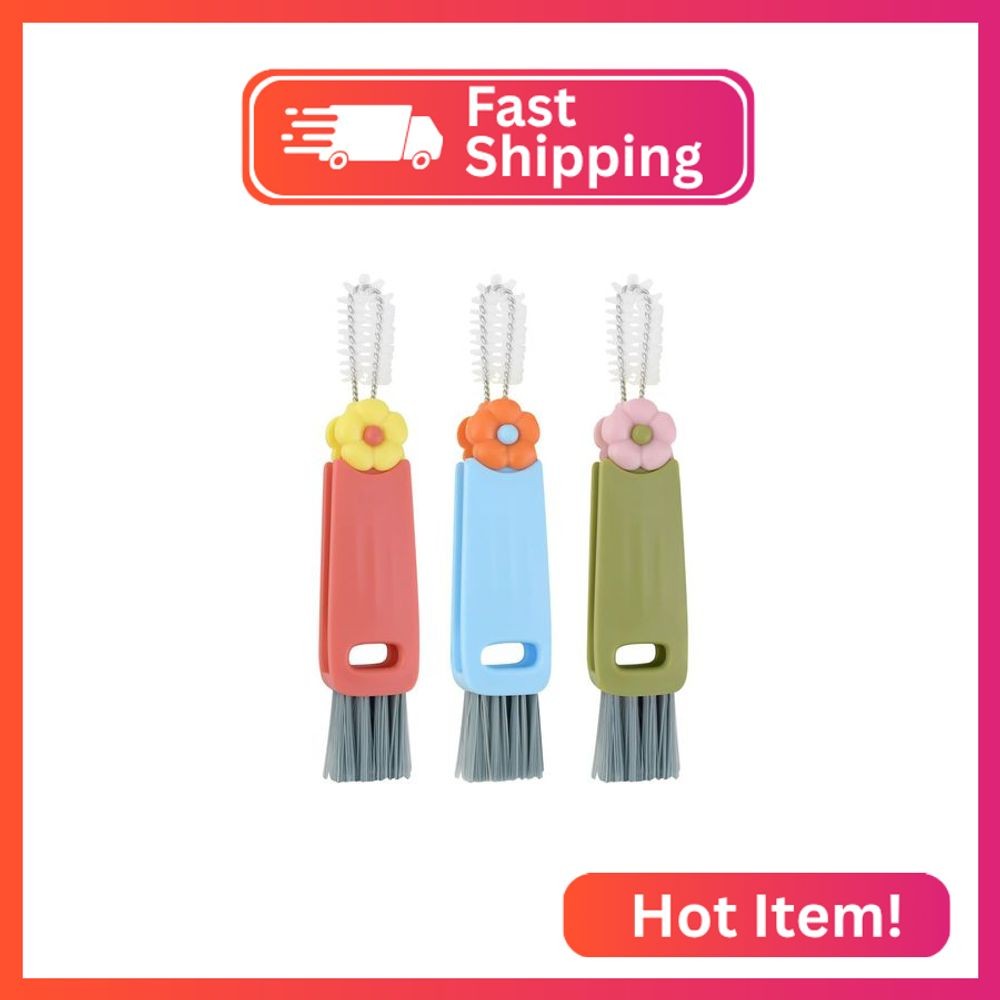 3 Pcs 3 in 1 Cup Lid Cleaning Brush Crevice Cleaning Brush for Bottle Gap 3 in 1