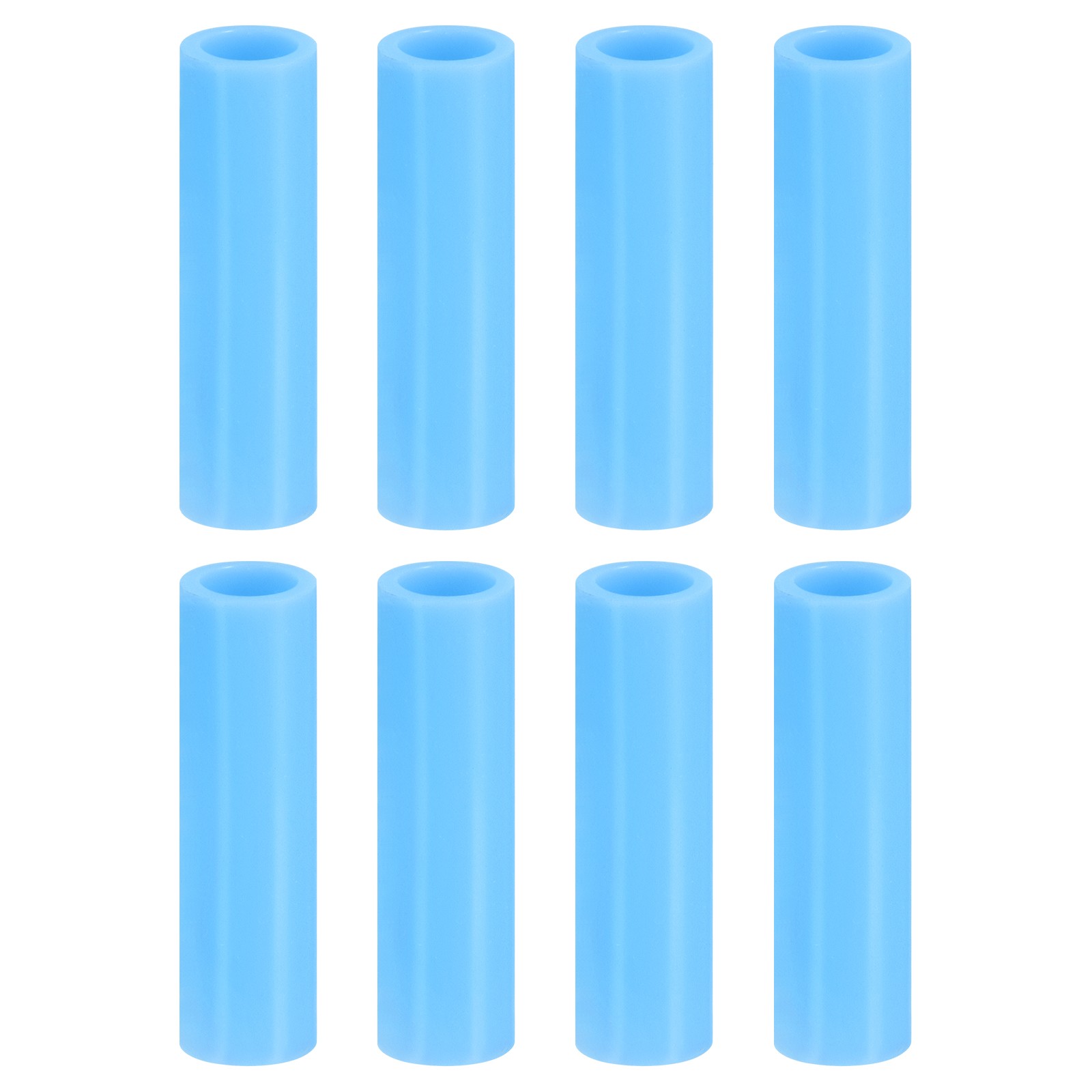 8pcs Silicone Straw Tips Fit for 12mm/0.47" OD Stainless Steel Straws Sky Blue