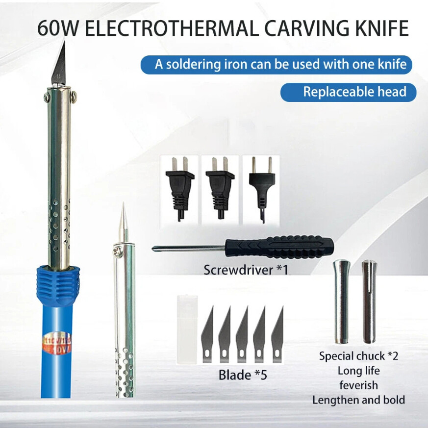 New 9PCS Electric Hot Knife Cutter Tool Kit Include Heat Cutter Multipurpose