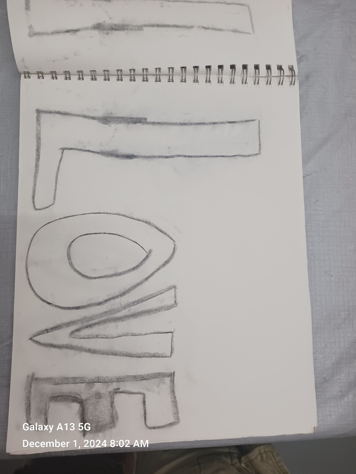 ORIGINAL Pencil / Charcoal Sketches Vintage Art Student Studies "LOVE" 