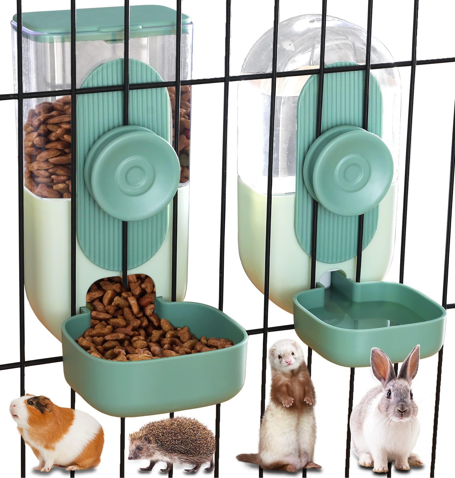 35oz Hanging Automatic Pet Food Water Dispenser, Auto Gravity Pet Feeder and ...