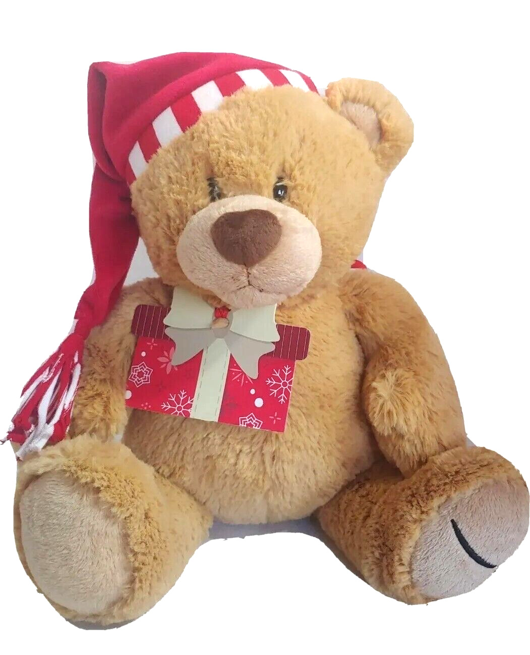 Amazon by GUND Plush Bean 14" Teddy Bear Brown with Red White Hat Stuffed Toy