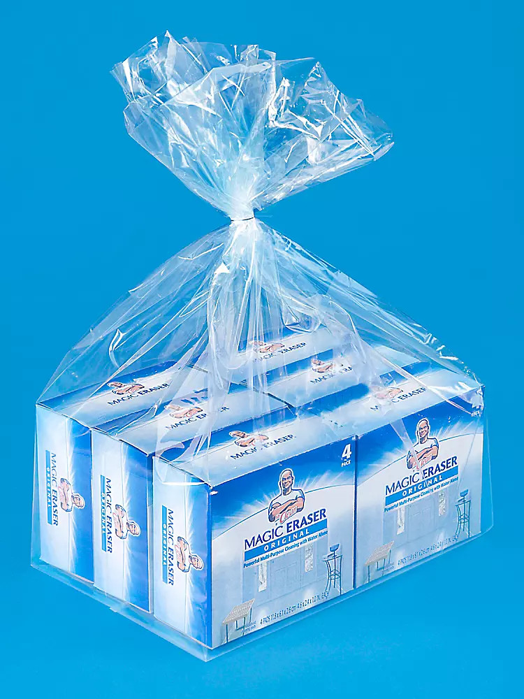 Pack of 500 12 x 8 x 24" 2 Mil Gusseted Poly Bags